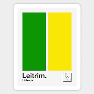 County Leitrim / Original Retro Style Minimalist Poster Design Sticker